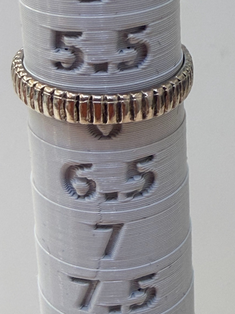 Silver-Tone Ribbed Textured Stackable Band Ring, Size 5.5–6 - Picture 2 of 12